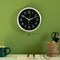 Clockswise Round Quartz Wall Clock Non-Ticking Battery Operated with Silent Sweep Movement, Aluminum Silver Frame, Perfect for Home Kitchen Office Living Room Study Hallway Classroom, Black Face